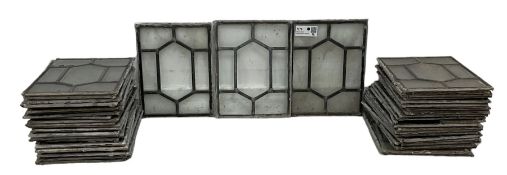 Quantity of rectangular leaded glass window panes