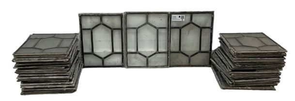 Quantity of rectangular leaded glass window panes