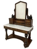 Late Victorian Aesthetic Movement walnut and ebonised dressing table