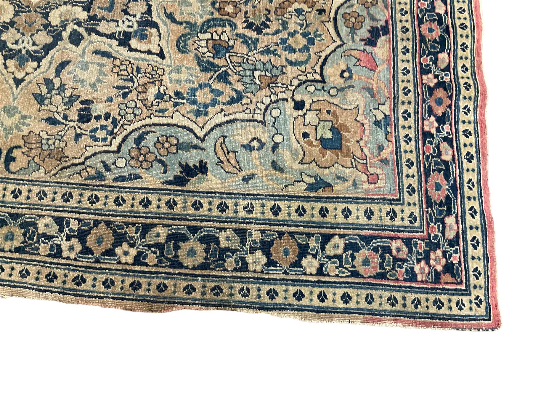 Antique Persian Nain indigo and ivory rug - Image 2 of 6