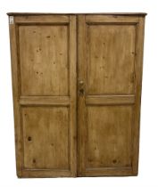 19th century waxed pine cupboard