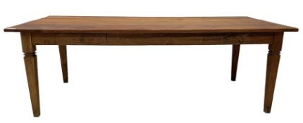 20th century rustic hardwood rectangular farmhouse dining table