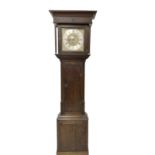 John Heaton - Provincial 30-hour oak cased longcase clock c1780 with a flat topped pediment