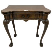 George II design mahogany card or games table