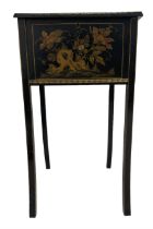 Early 20th century gilt and ebonised Chinoiserie work or sewing box