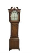 English - early 19th century 8-day oak longcase clock c1820
