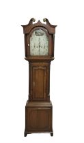 English - early 19th century 8-day oak longcase clock c1820