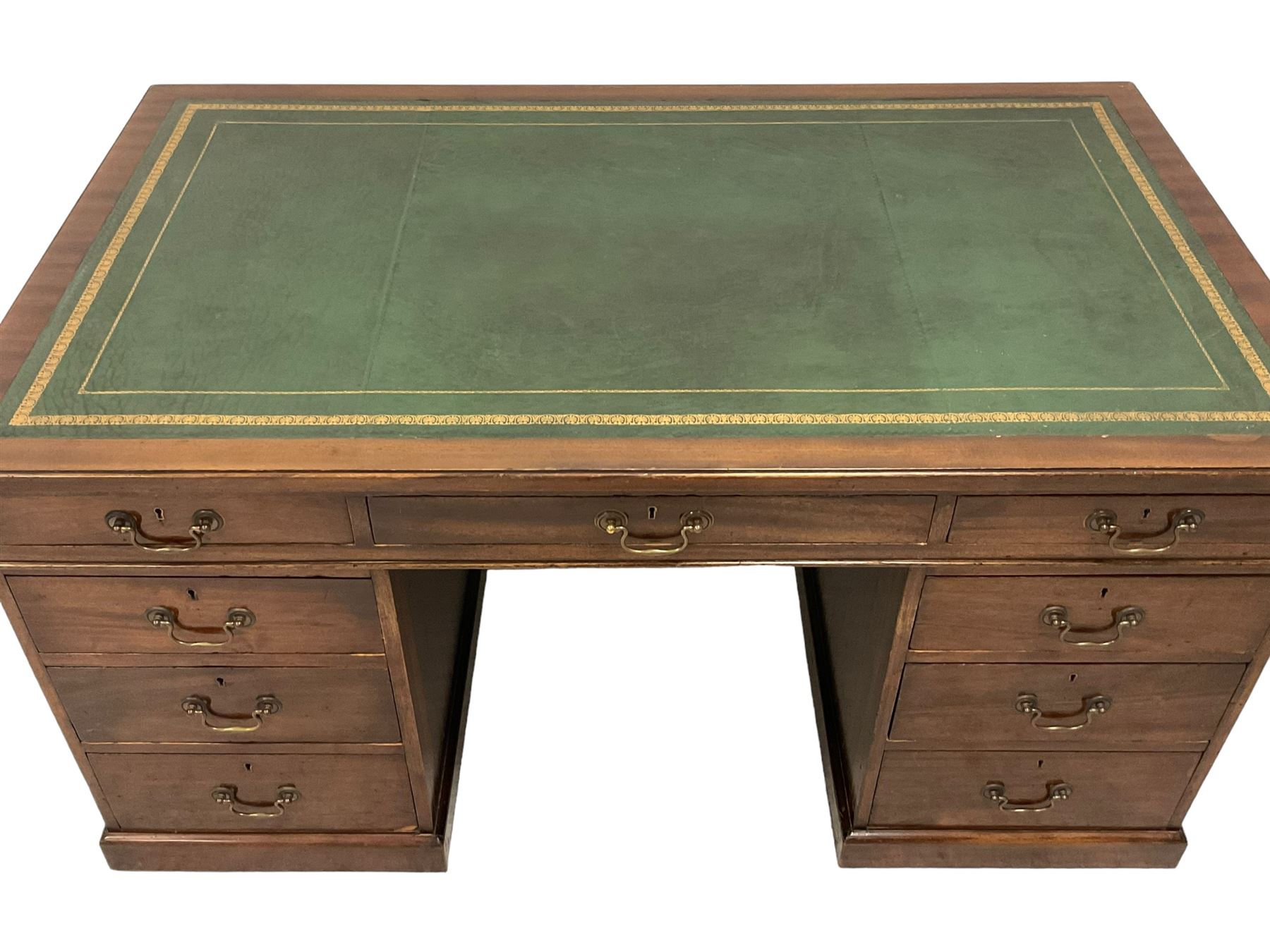 19th century mahogany twin pedestal desk - Image 3 of 7