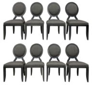 Set of eight cameo back dining chairs