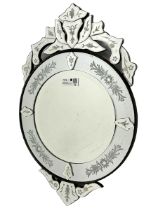 Venetian design bevelled glass wall mirror