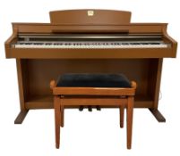 Yamaha - 'Clavinova' CLP-330 electric piano in cherry wood finish case with adjustable stool