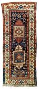 Antique Afghan Kazak red ground rug