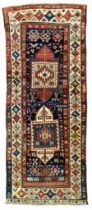 Antique Afghan Kazak red ground rug