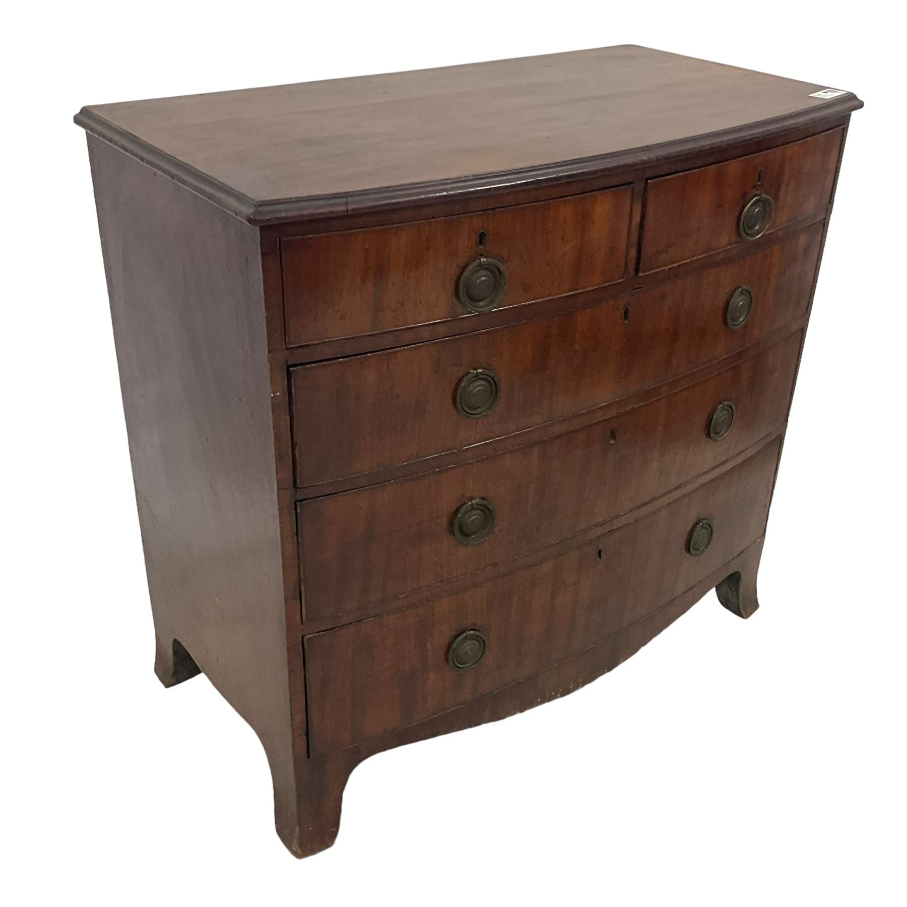 George III mahogany bow-front chest - Image 6 of 6
