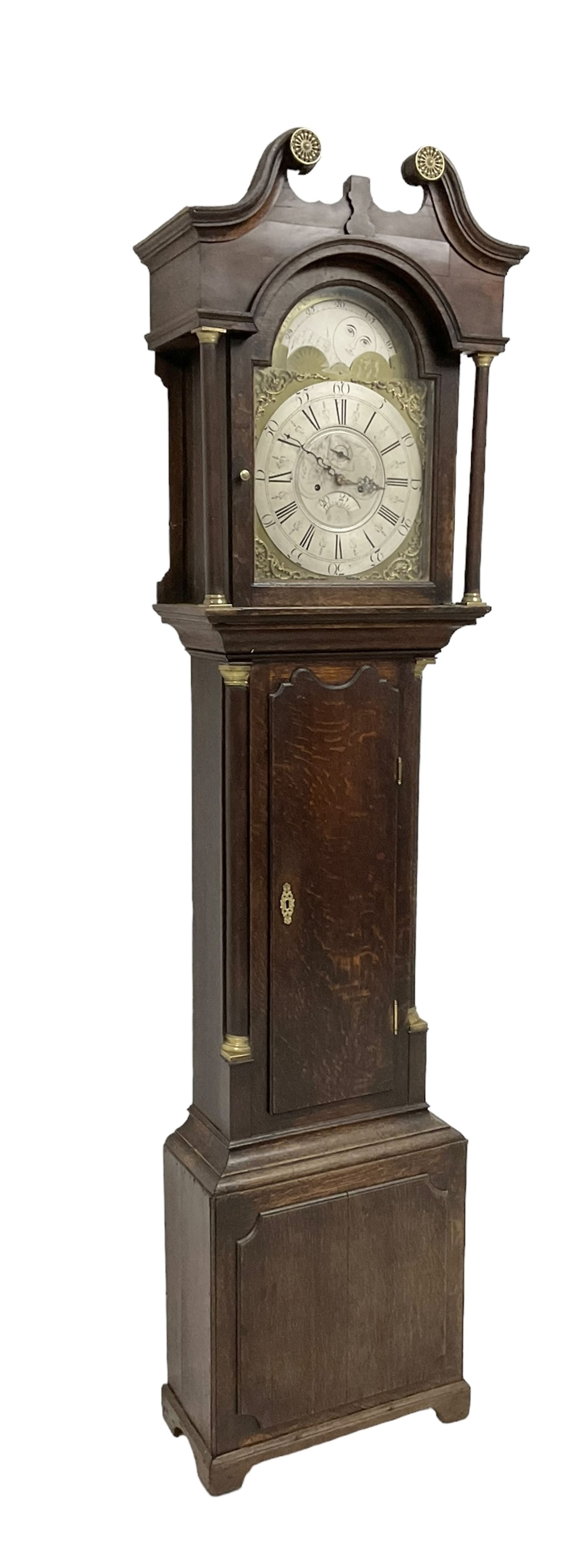 Thomas Lister of Halifax - Late 18th century oak cased 8-day longcase clock with a swans neck pedime - Image 3 of 6