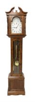 20th century - Georgian design mahogany 8-day weight driven three train Granddaughter clock