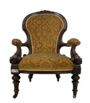 Victorian mahogany framed armchair