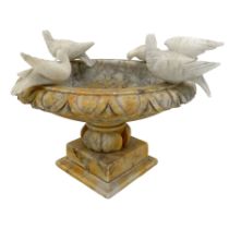 Small 20th century alabaster bird bath