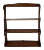 19th century mahogany waterfall wall shelf