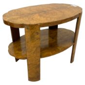 Early to mid-20th century figured walnut coffee table