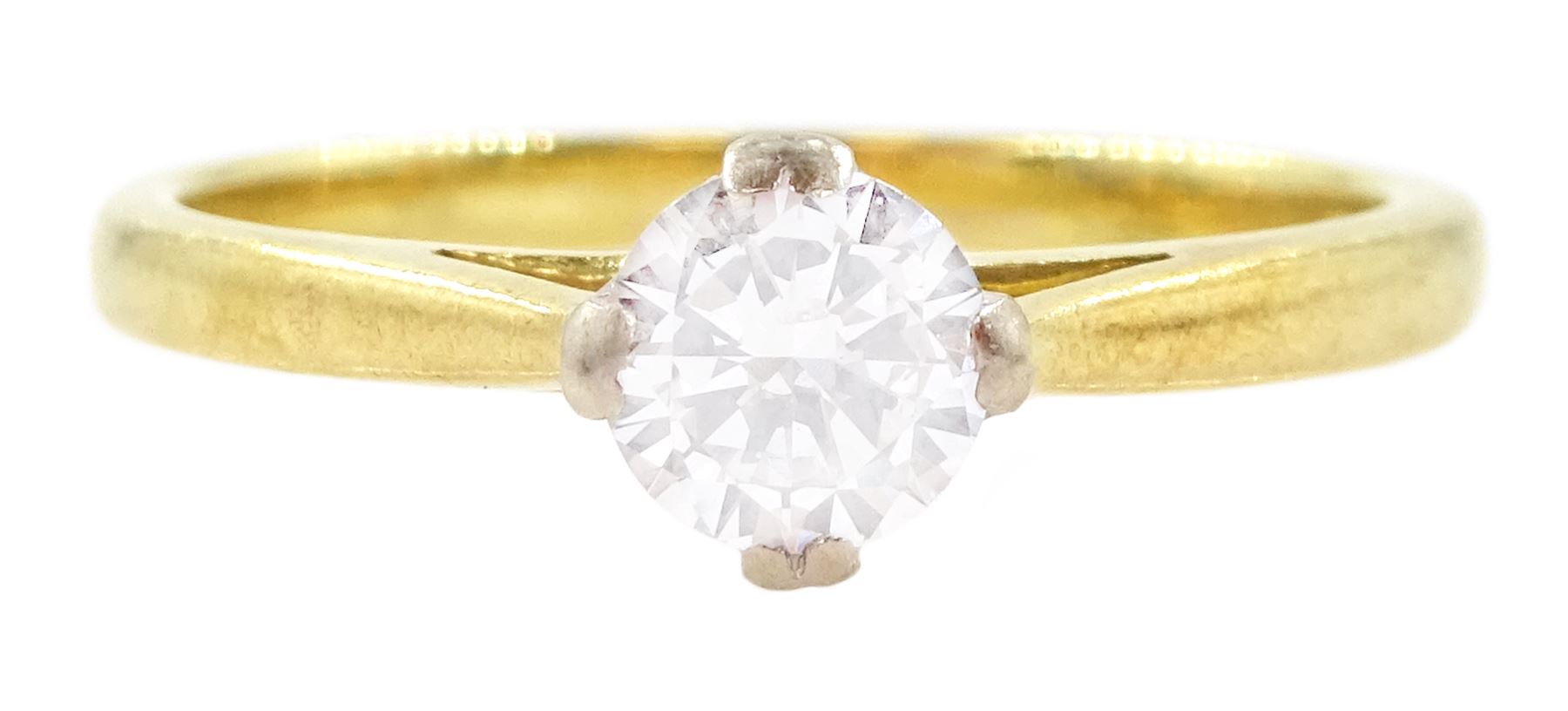 18ct gold single stone round brilliant cut diamond ring