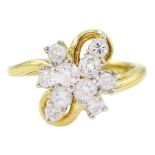 18ct gold round brilliant cut diamond cluster ring