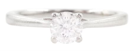 Platinum single stone round brilliant cut Canadian diamond ring