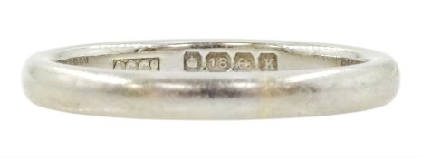 Early 20th century 18ct white gold wedding band