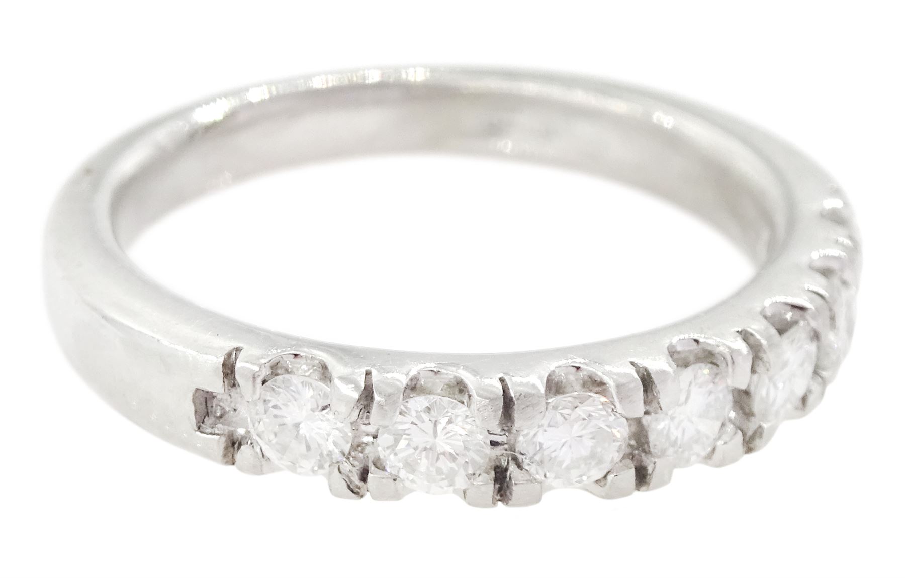 Platinum round brilliant cut diamond half eternity ring - Image 3 of 4