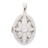 Silver cubic zirconia locket pendant