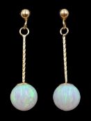 9ct gold opal pendant stud earrings