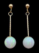 9ct gold opal pendant stud earrings