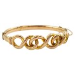 Early 20th century 9ct rose gold infinity link hinged bangle