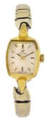 Omega ladies gold-plated and stainless steel manual wind wristwatch