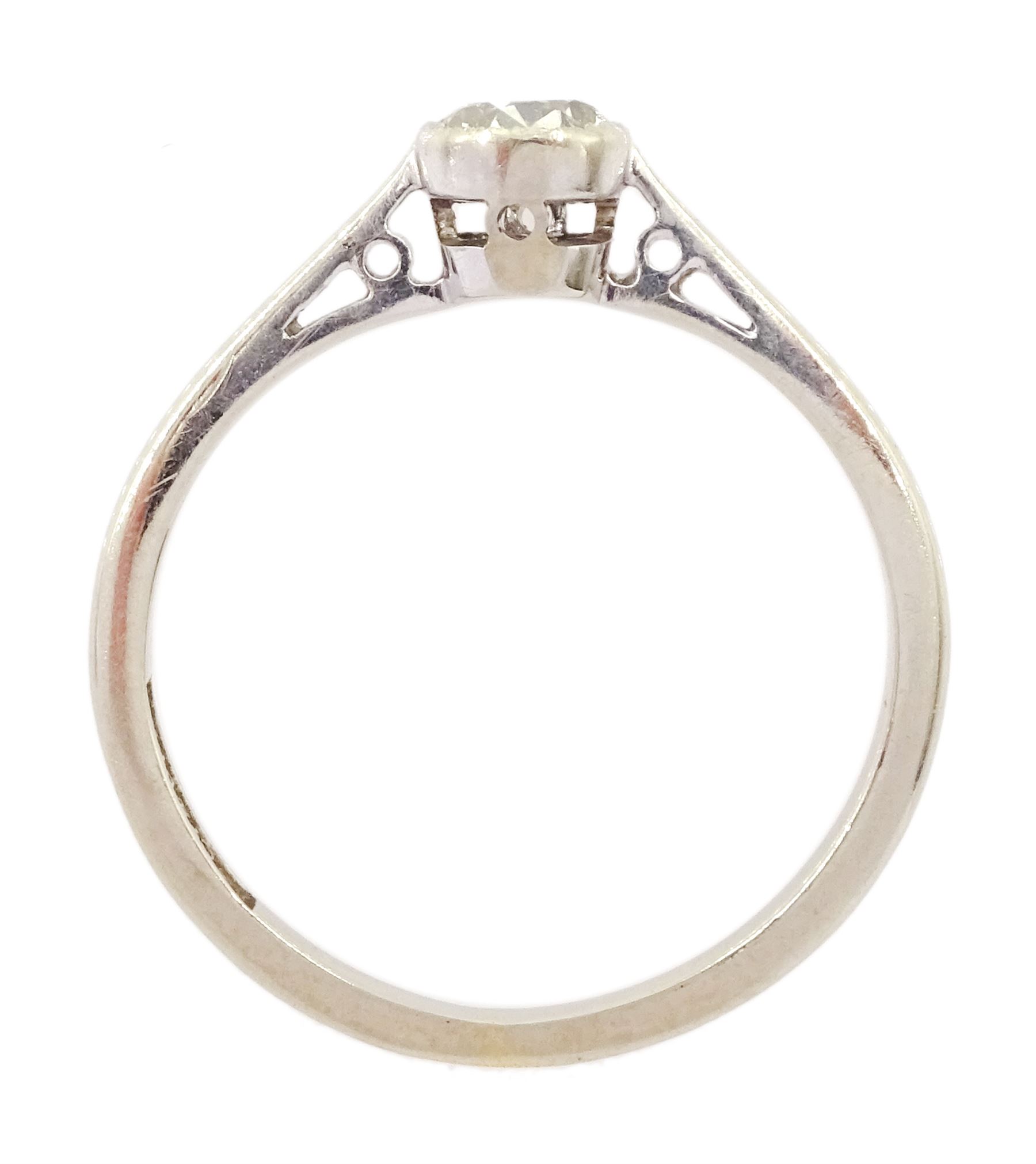 Early 20th century white gold milgrain set single stone old cut diamond ring - Image 4 of 4