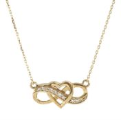 9ct gold heart and infinity pendant