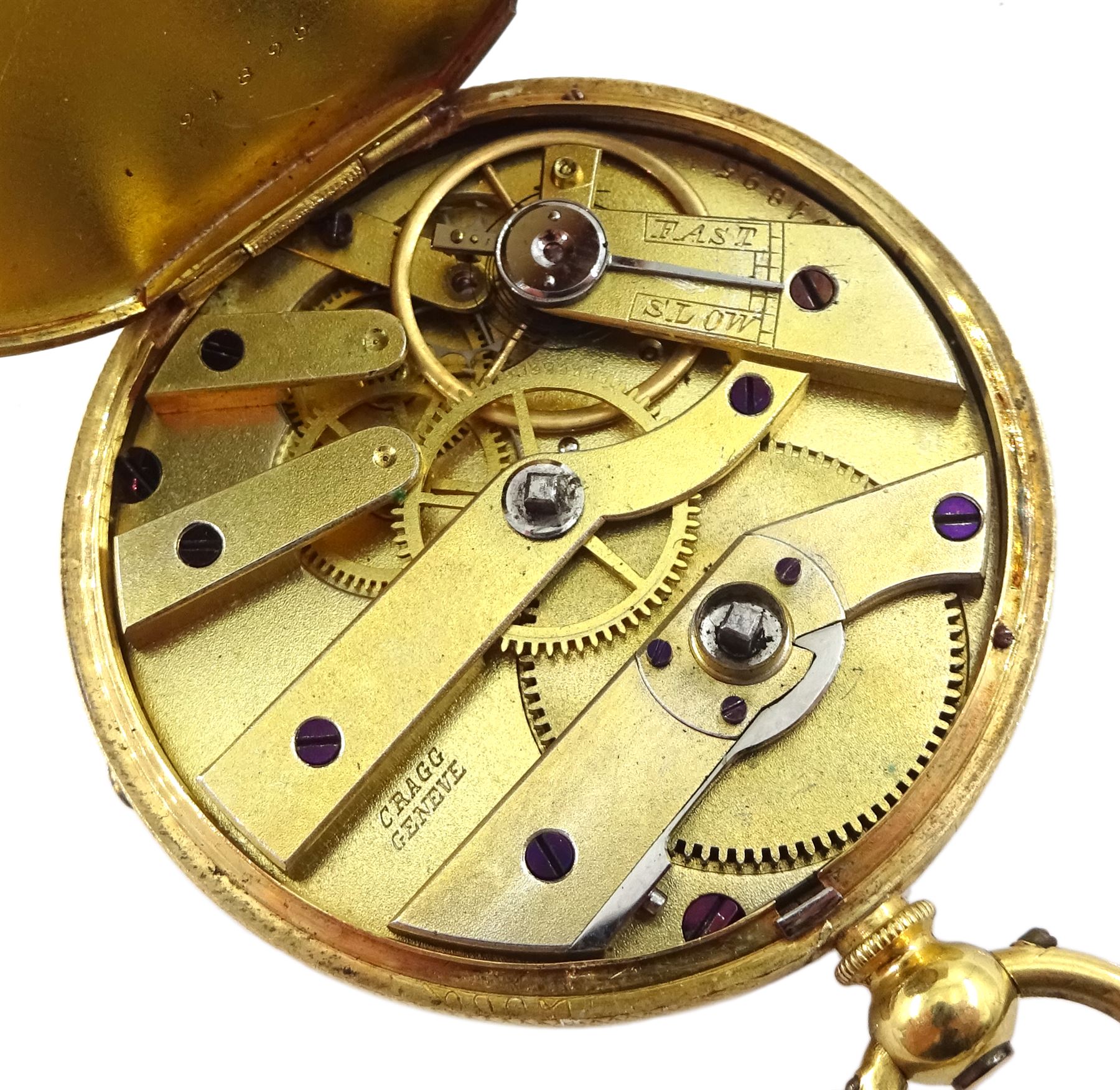 19th century 18ct gold cylinder pocket watch - Image 3 of 3