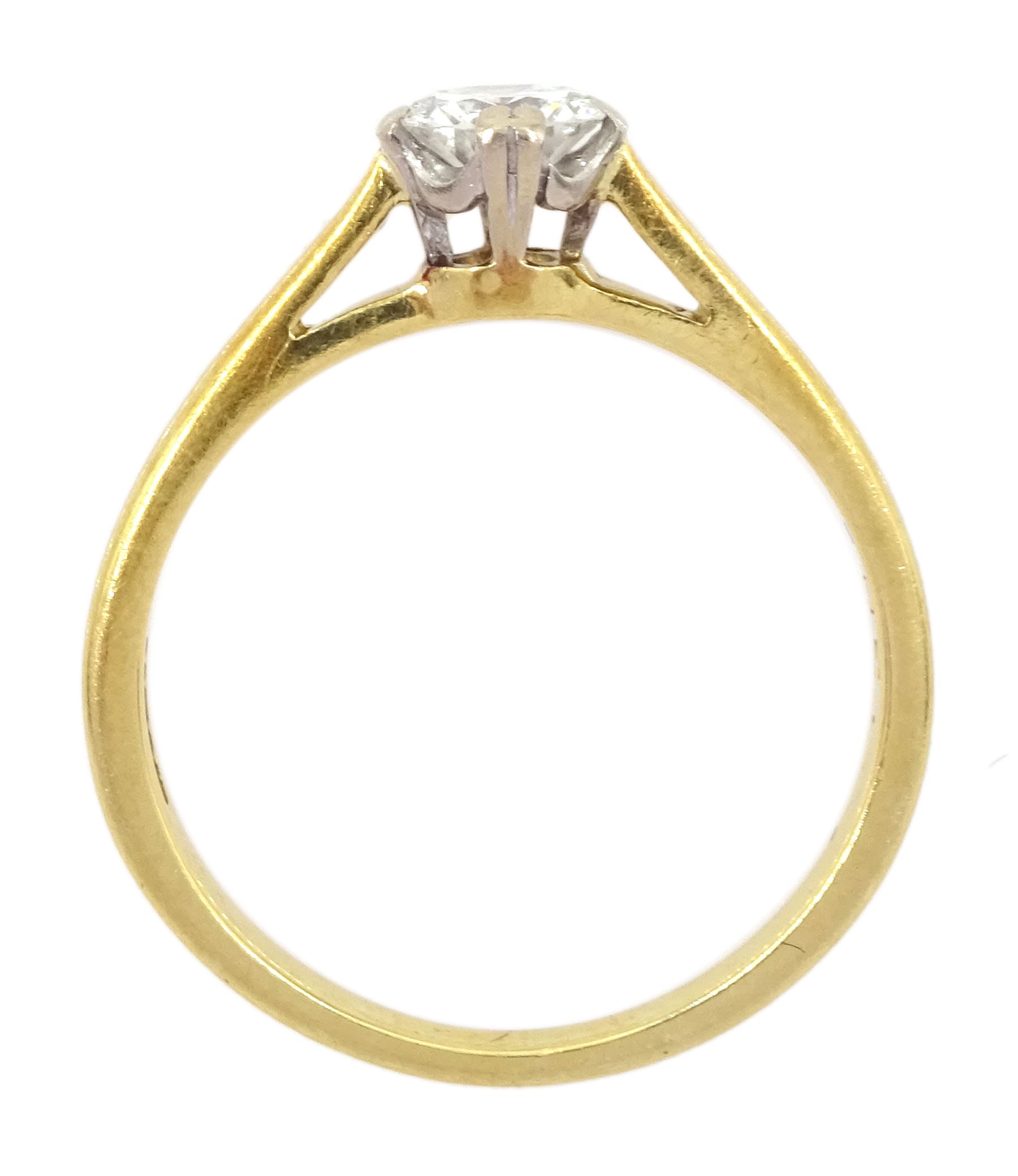 18ct gold single stone round brilliant cut diamond ring - Bild 4 aus 4