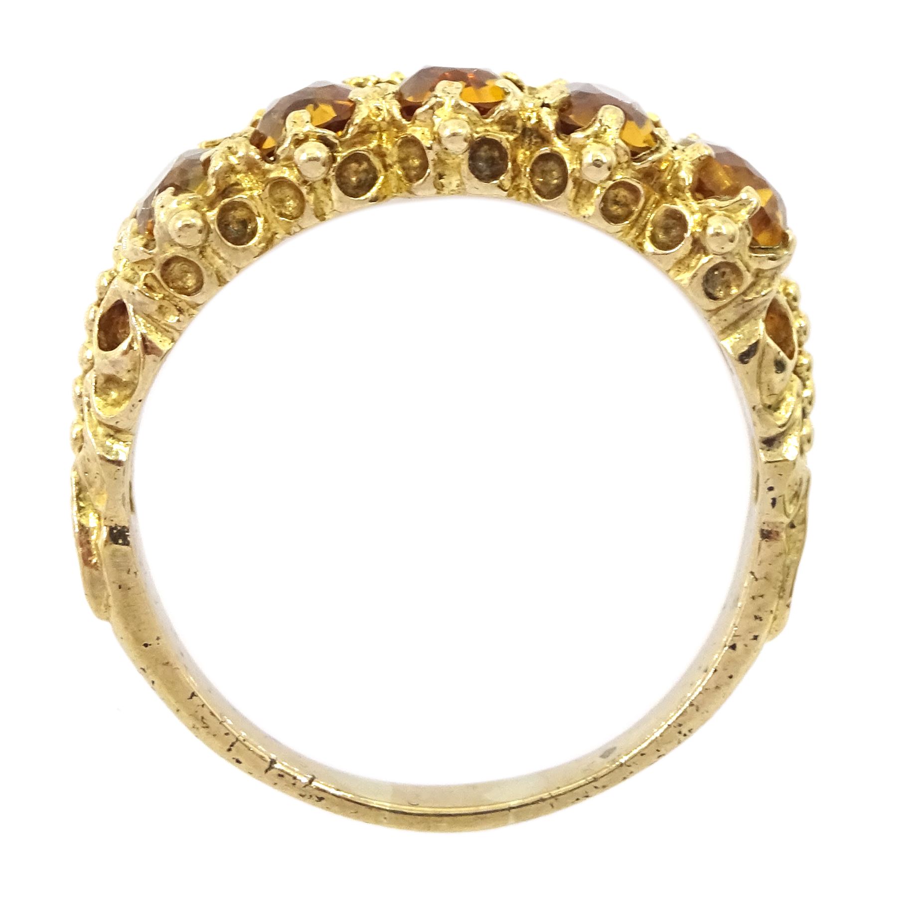 9ct gold five stone oval cut citrine ring - Image 4 of 4