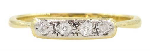 Early 20th century gold four stone old cut diamond ring