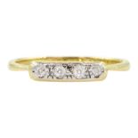 Early 20th century gold four stone old cut diamond ring