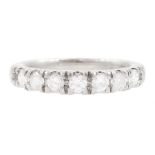 Platinum round brilliant cut diamond half eternity ring