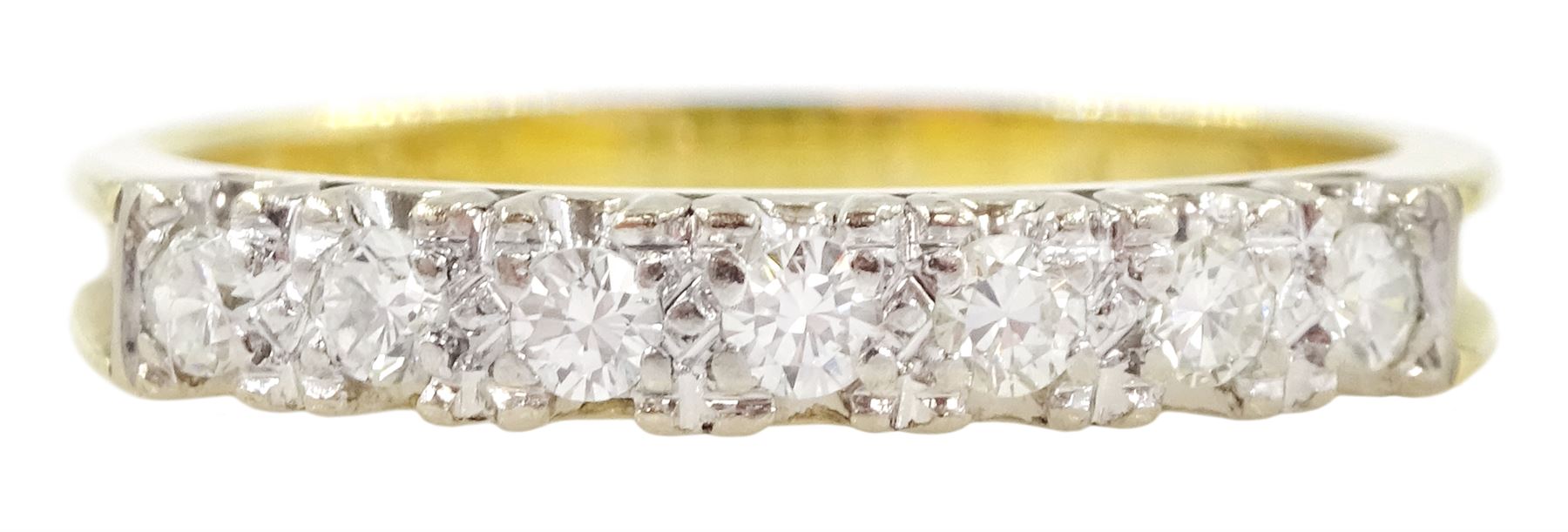 18ct gold seven stone round brilliant cut diamond ring