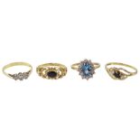 18ct gold three stone diamond ring