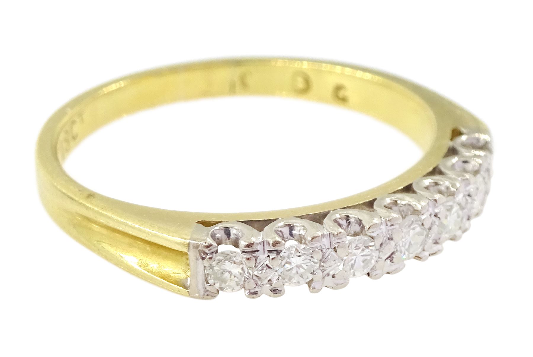 18ct gold seven stone round brilliant cut diamond ring - Bild 3 aus 4