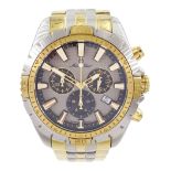 Mathey-Tissot gentleman's stainless steel and gold-plated quartz chronograph wristwatch