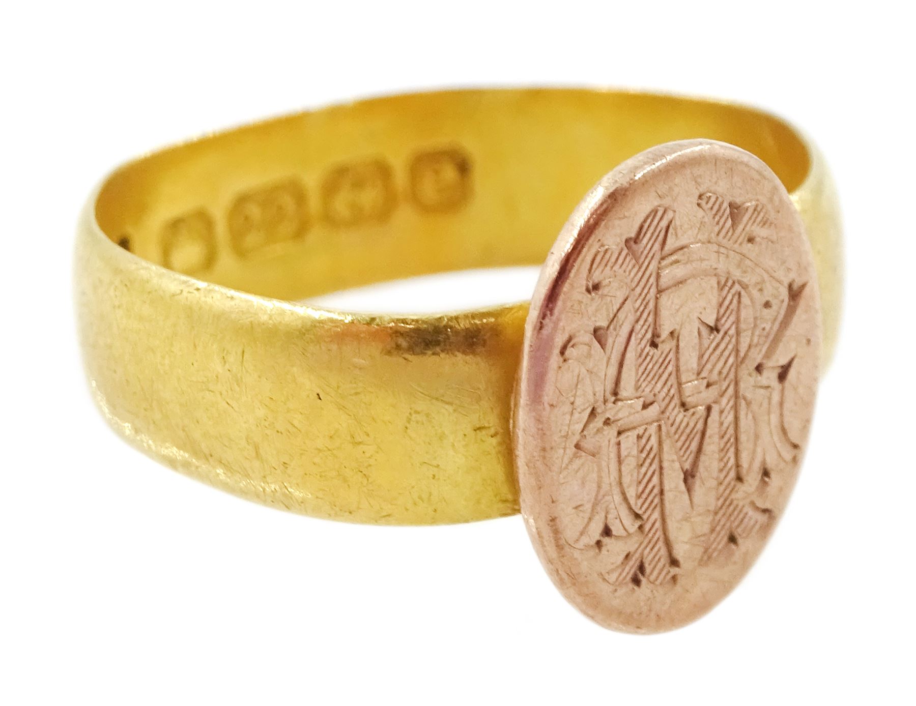 Edwardian 22ct gold ring - Image 3 of 4