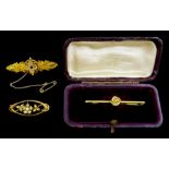 Victorian 15ct sapphire and diamond brooch