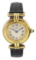 Must de Cartier ladies vermeil quartz wristwatch