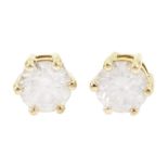 Pair of 18ct gold round brilliant cut diamond stud earrings